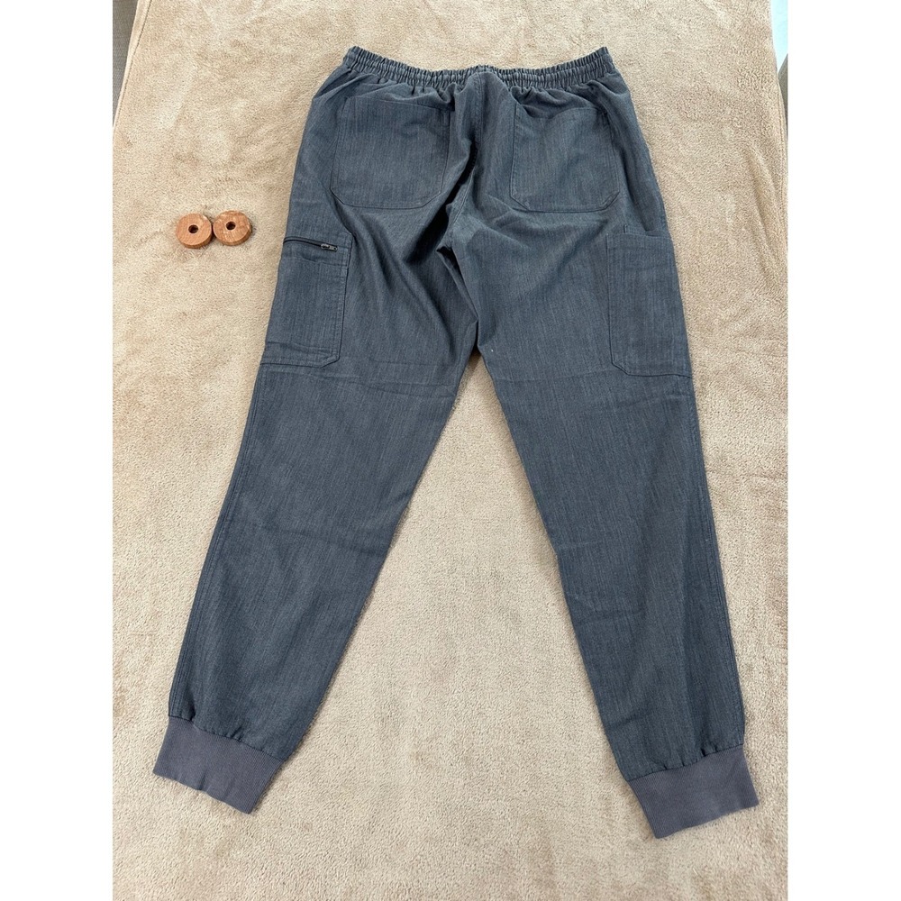 Members Only Scrub Set Mens Size M Gray V-Neck Top Jogger Cargo Pants 2 Piece - Picture 11 of 16